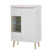 Vitrine SVANTE TORGE 90 x 134 cm Weiß matt/Braun