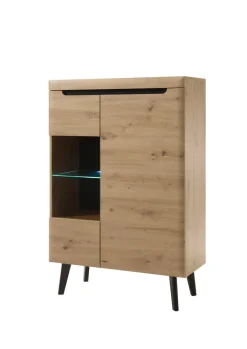 Vitrine TORGE 90x134 cm Eiche Artisan Dekor