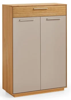 VOSS Schuhkommode LOVENO 86 x 124 cm Eiche Bianco/ Lack taupe