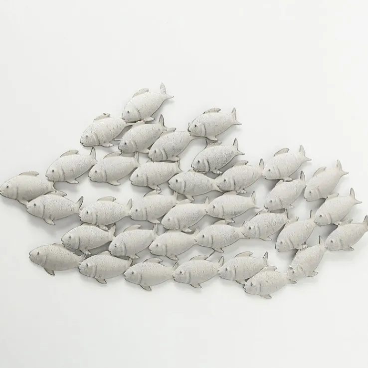 Wandbild FISCHSCHWARM Eisen grau