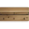Wandgarderobe 80 x 37 cm Eiche massiv/schwarz