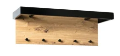 Wandgarderobe 70 x 24 cm Schwarz/ Eiche