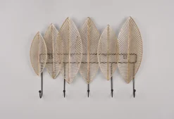 Wandgarderobe ALMA 49 x 35 cm goldfarbig/schwarz