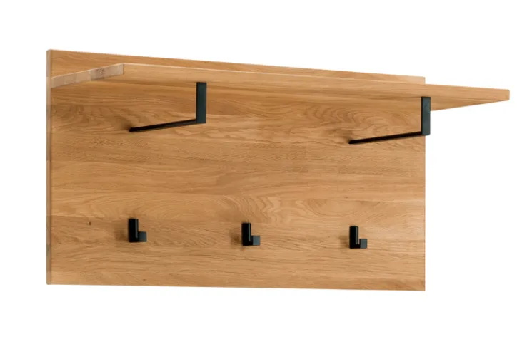 Wandgarderobe LIDO 80 x 41 cm Astige Eiche massiv naturbelassen geölt