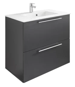 QUARTIER Waschbeckenunterschrank KLIMAX 85 cm Holznachbildung grau