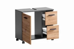 Waschbeckenunterschrank PALERMO ca.65 x 61,1 x 32 cm anthrazit/artisan