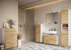 Waschbeckenunterschrank SOPHIE 60x56x34 weiß/Grandson-Eiche Nb.