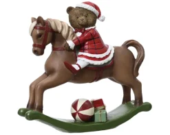 Weihnachten Deko-Objekt Weihnachts-Bär 22x8x20,5cm Braun/Bunt