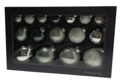 Weihnachtskugel Set 16-tlg. 4, 6, 8 cm mehrfarbig natürlich