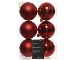 Weihnachtskugeln Set 6-tlg. 8 cm bruchfest weihnachtsrot