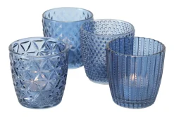 Windlicht MARILU 4er Set blau