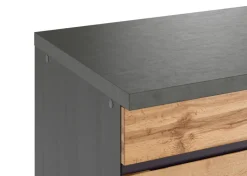 Winkelzeile AALBORG 240 x 240 cm Graphit/ Wotan Eiche Dekor