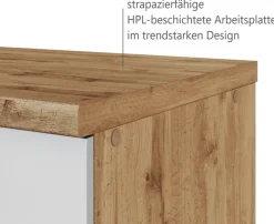 Winkelzeile ODENSE 210 x 210 cm Wotan-Eiche Dekor/ Weiß