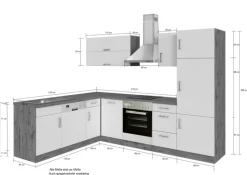 Winkelzeile ODENSE 210 x 270 cm Wotan-Eiche Dekor/ Weiß