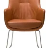WK WOHNEN WK-WOHNEN Armlehnstuhl Lederbezug braun