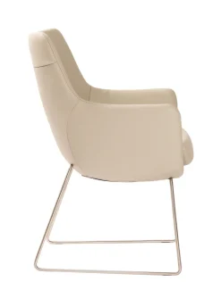 WK WOHNEN WK-WOHNEN Armlehnstuhl Lederbezug weiß