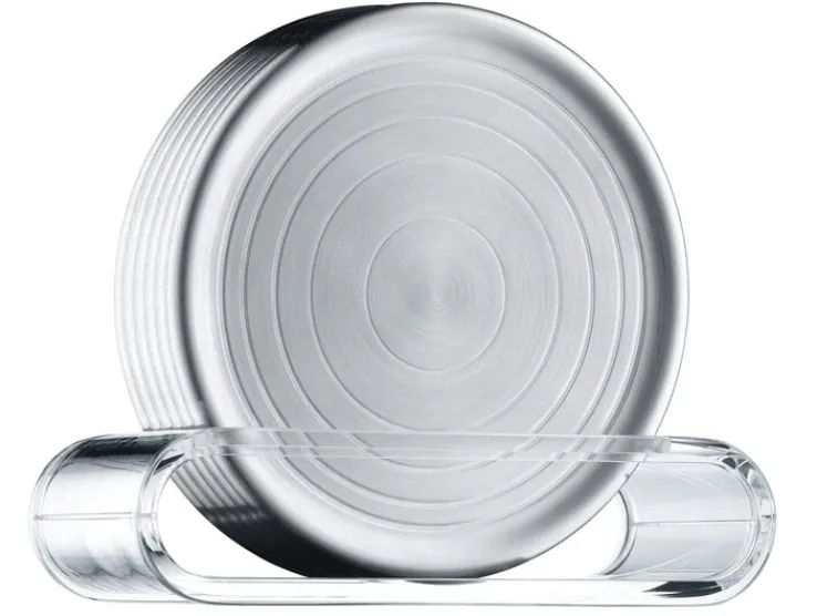 WMF Untersetzer LOFT BAR 6er Set rund 9,5 cm silberfarbig