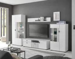 Wohnkombi 13 HUDSON 4-teilig 320x180 cm weiß/schwarz