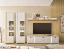 Wohnkombi 12 LONG ISLAND 4-teilig 330x200 cm weiß/braun