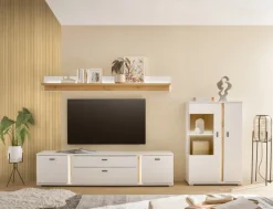 Wohnkombi 23 LONG ISLAND 3-teilig 290x170 cm weiß/braun