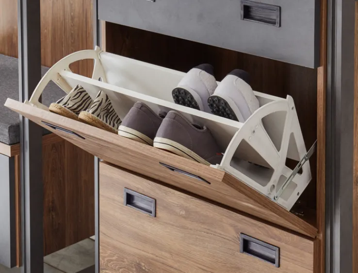 Wohnkombi I DETROIT 4-teilig 360 x 170 cm braun/anthrazit