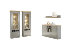 Wohn-Kombination 9 CHAMBORD 4-teilig 328 x 201 cm hellgrau/braun