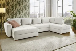 QUARTIER Wohnlandschaft EVEN Waffelcord hellbeige