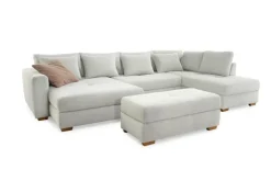 QUARTIER Wohnlandschaft EVEN Waffelcord hellbeige