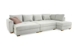 QUARTIER Wohnlandschaft EVEN Waffelcord hellbeige