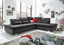 QUARTIER Wohnlandschaft LANCE 323 x 260 cm Stoffbezug belle black