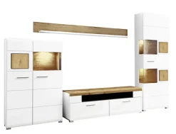 QUARTIER Wohnwand FUN PLUS 4-teilig Eiche/ weiß