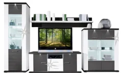 QUARTIER Wohnwand MANHATTAN 4-teilig weiß/ grau