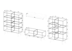 Wohnwand-Kombination 14 ALVA 4-teilig Salbeifarbig/braun 324 x 160 x 40 cm