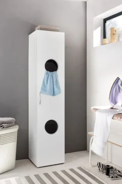 QUARTIER Wäscheschrank 40 x 185 cm weiß